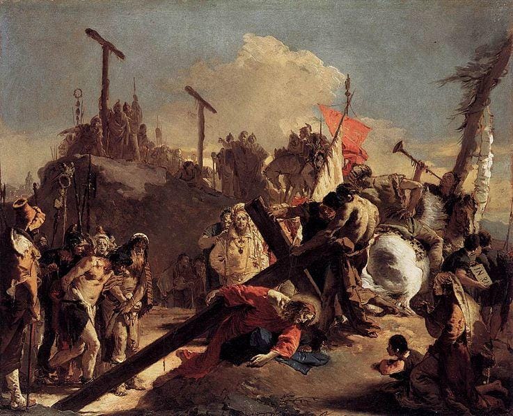 Carrying the Cross (Tuesday Rosary) - Giovanni Battista Tiepolo - 1738