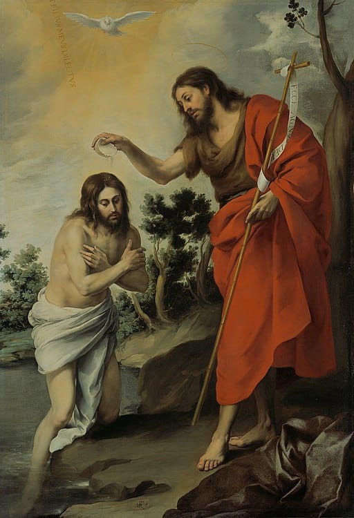 The Baptism of Christ (First Luminous Mystery) - Bartolome Esteban Murillo - 1655