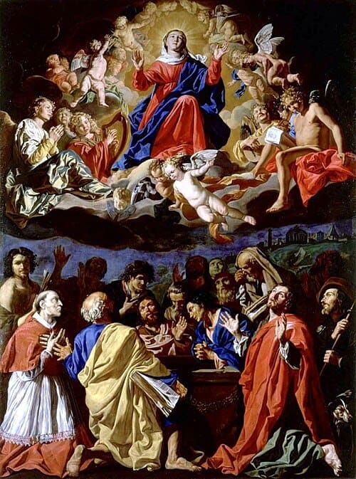 Assumption of Virgin Mary with the Saints - Painting