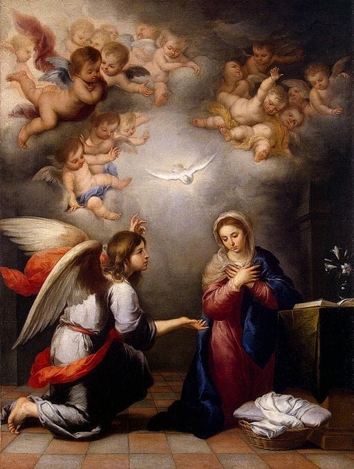 The Annunciation (Joyful Mysteries PDF) - Bartolomé Esteban Perez Murillo - 1660